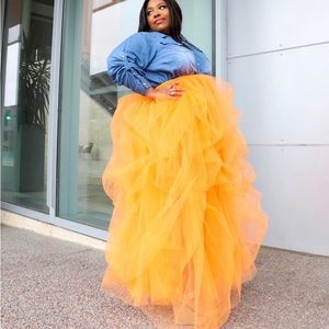 Orange Tulle Skirt